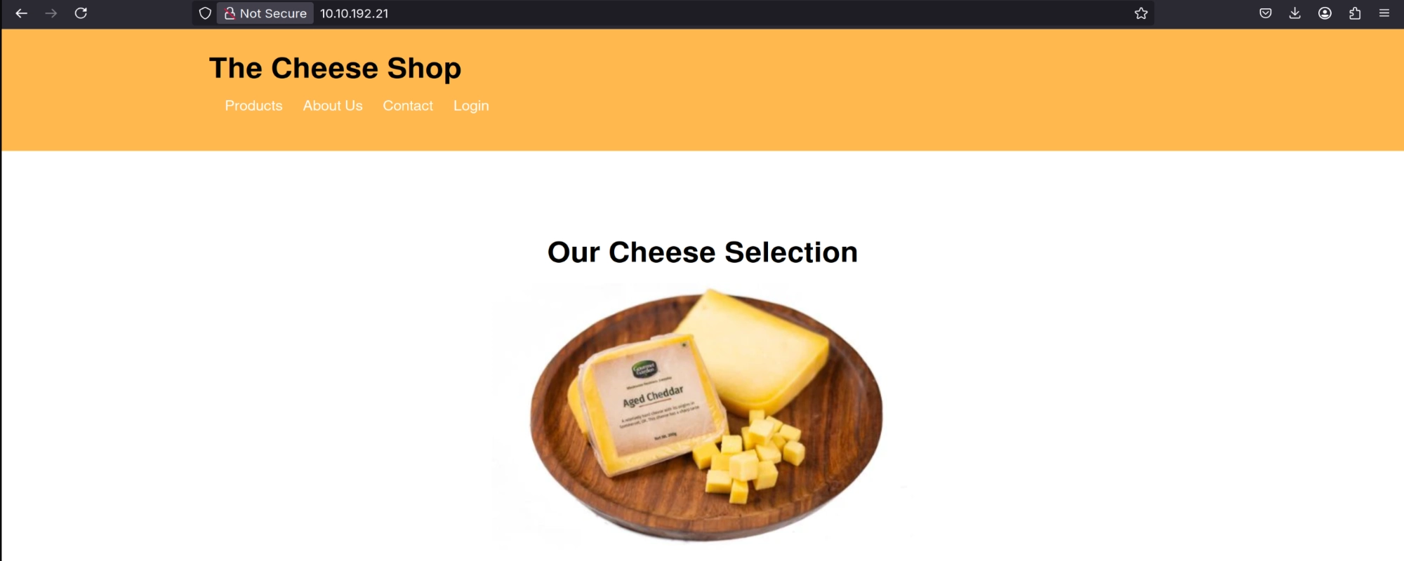 Main page of the Cheese CTF site